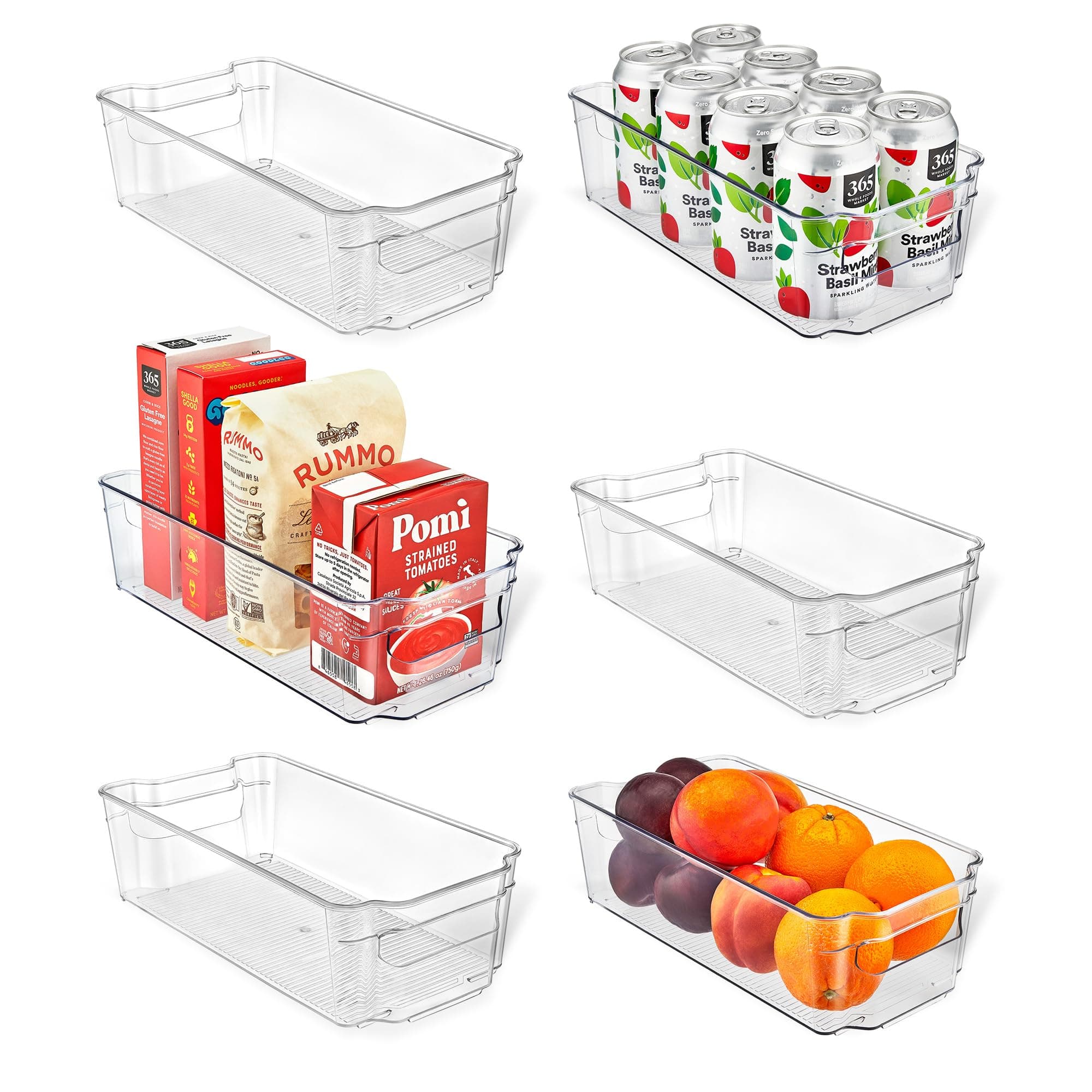 12 Pack Clear Plastic Storage Bins with Labels