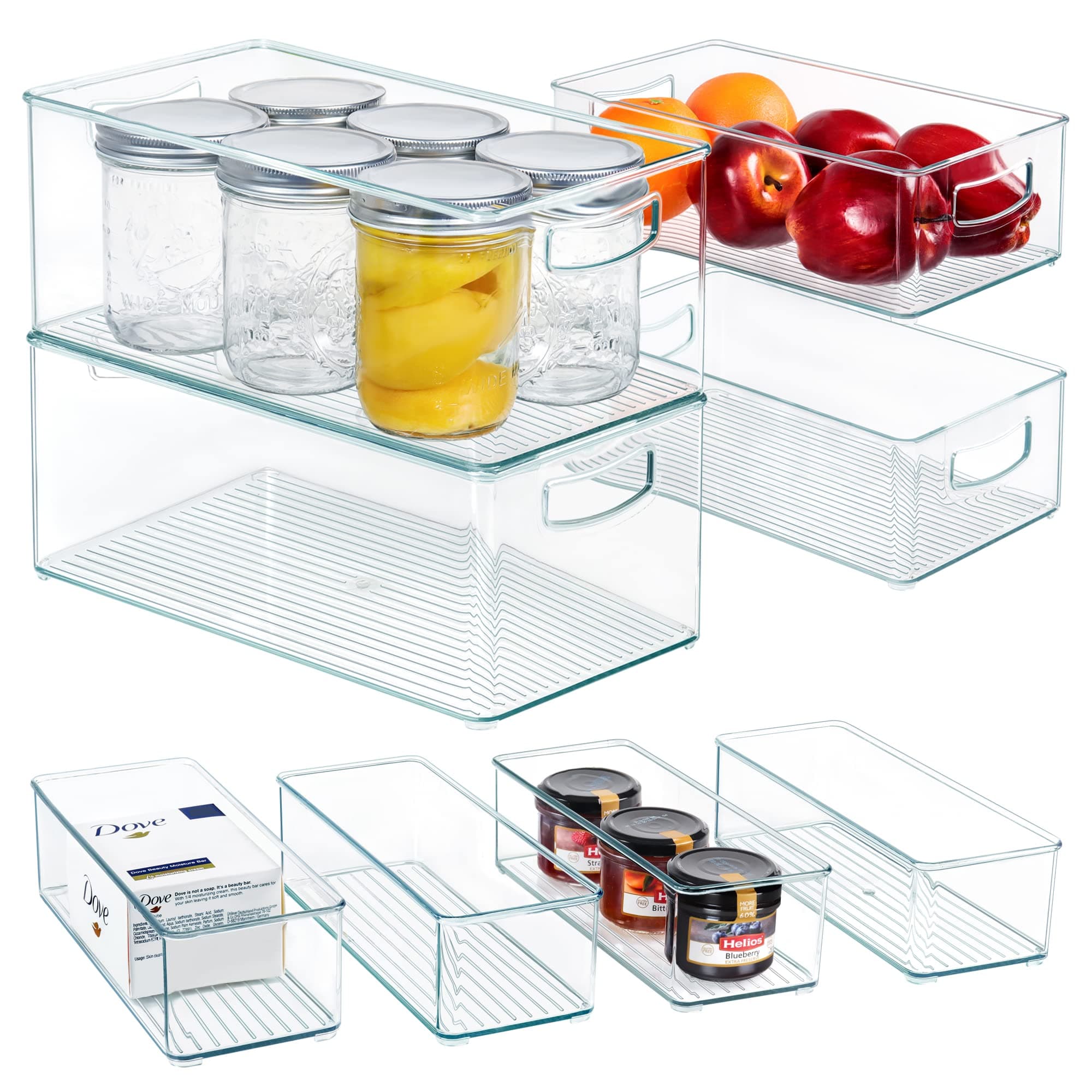 Pantry Bins Stackable Clear Fridge