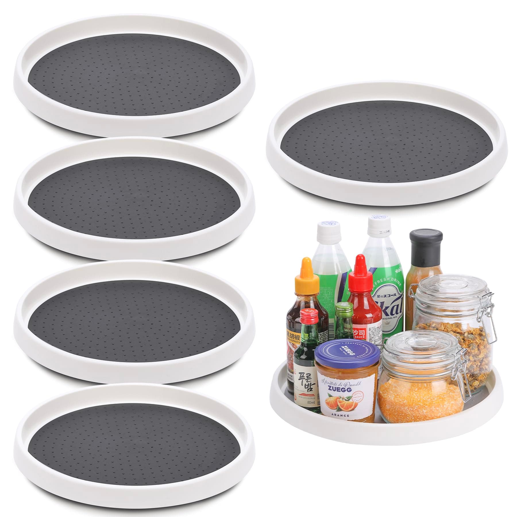 Two-Tier Lazy Susan Turntable for Pantry, 11 in.