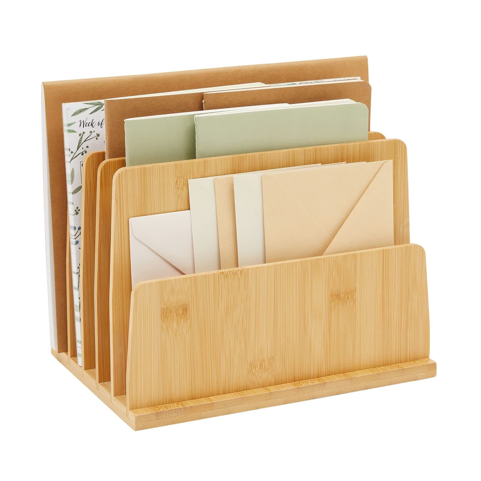 Paper Junkie Bamboo Letter Tray Desk Organizer