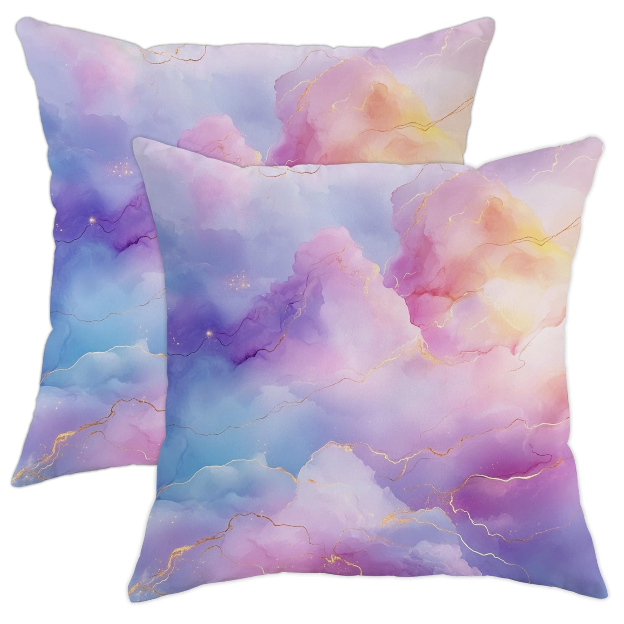 Pastel Peach Cloud Abstract Pillow Covers (Set of 2)