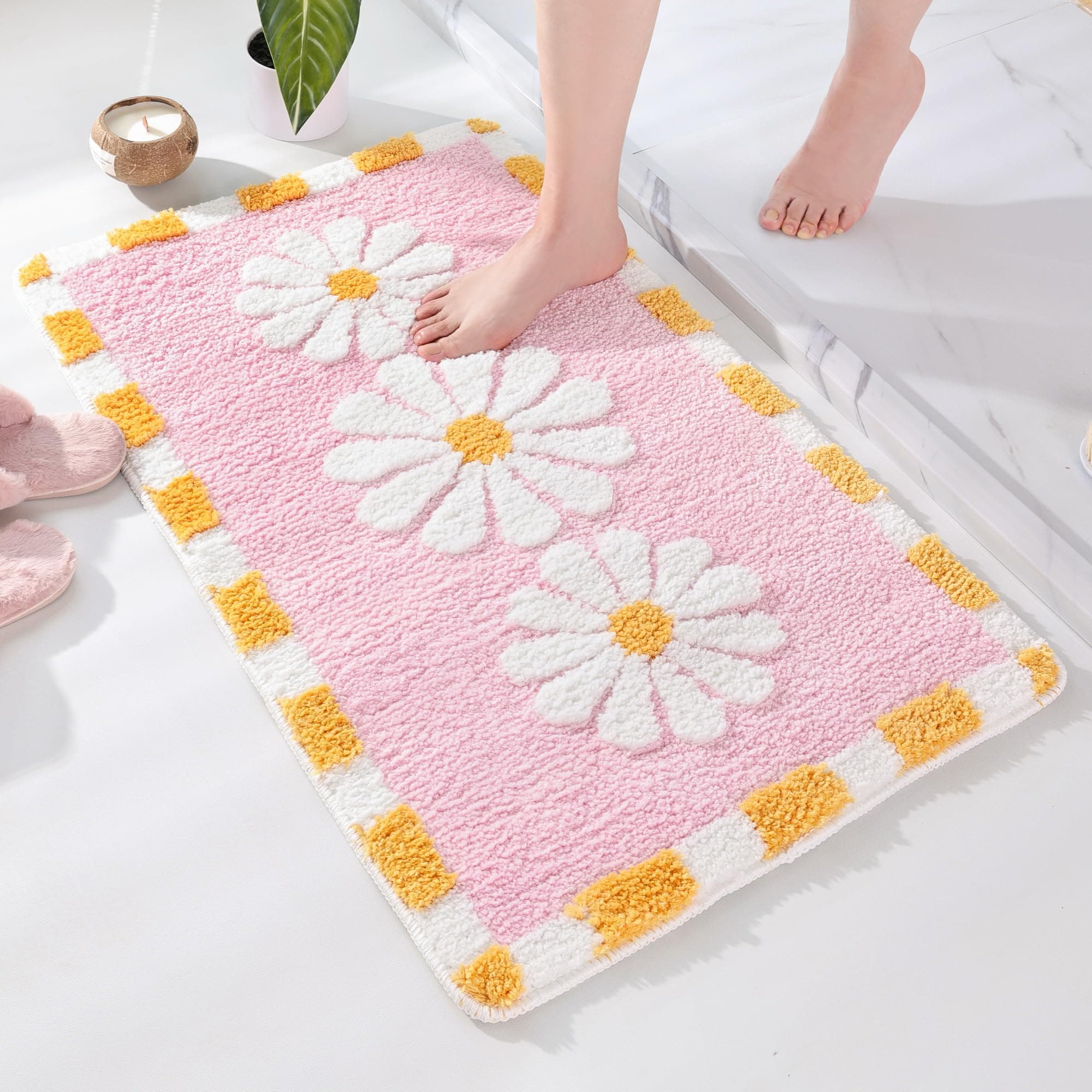 Pastel Pink Plush Bath Mat