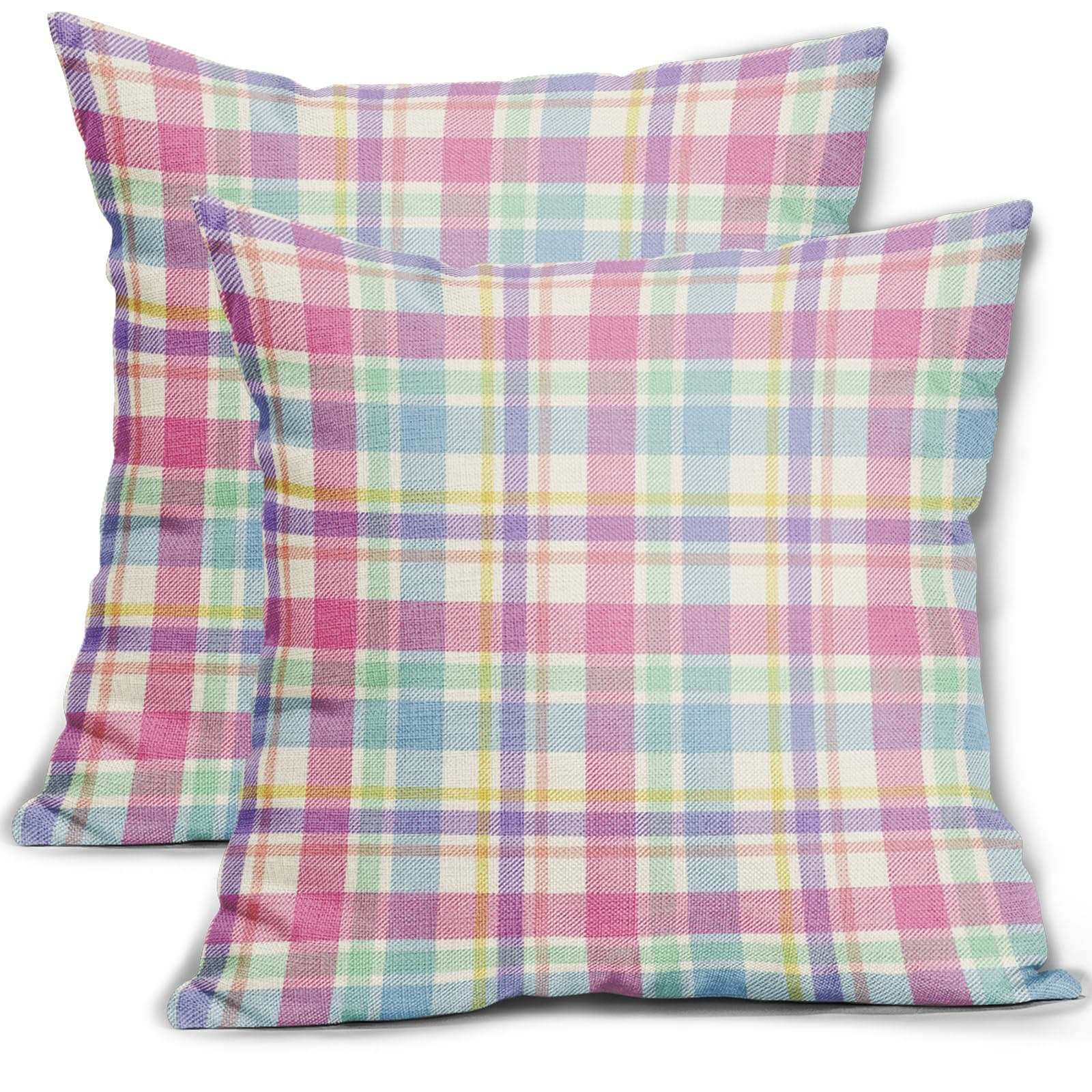 Pastel Buffalo Plaid Pillow Covers (Set of 2)