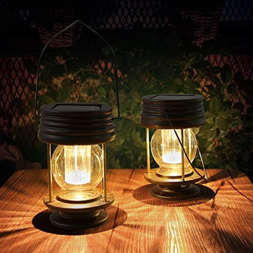 Pearlstar Solar Lanterns with Crackle Glass (2-Pack)