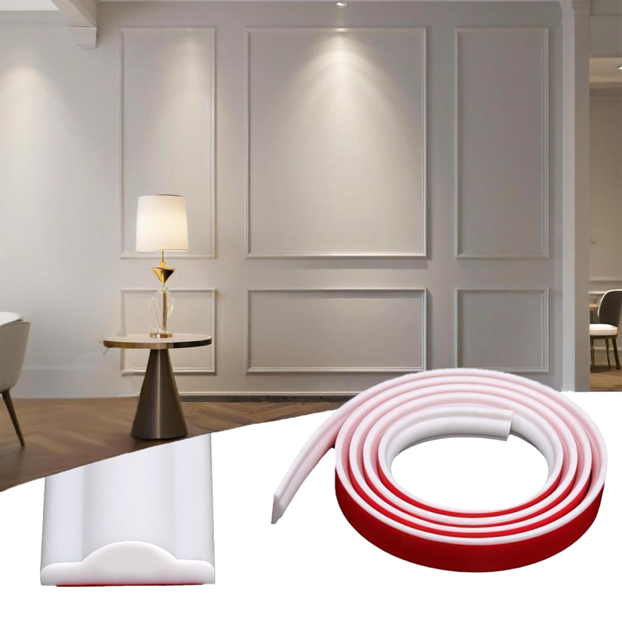 Peel and Stick Cord Cover Strips for Baseboards