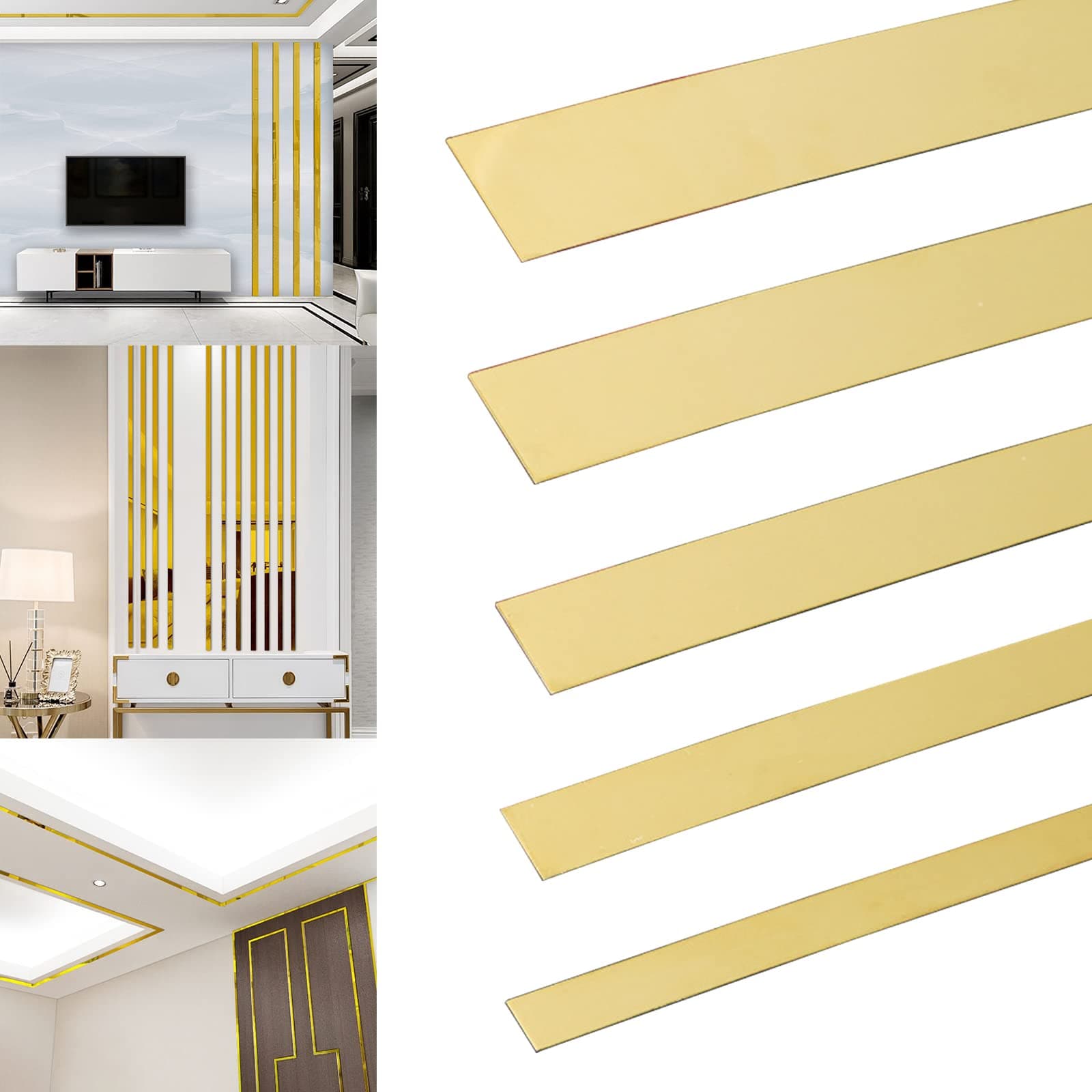 Peel and Stick Bathroom Mirror Frame Kit - White MDF