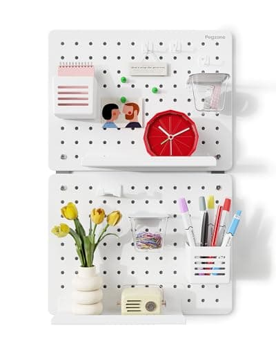 PEGZONE Metal Pegboard Wall Organizer Kit