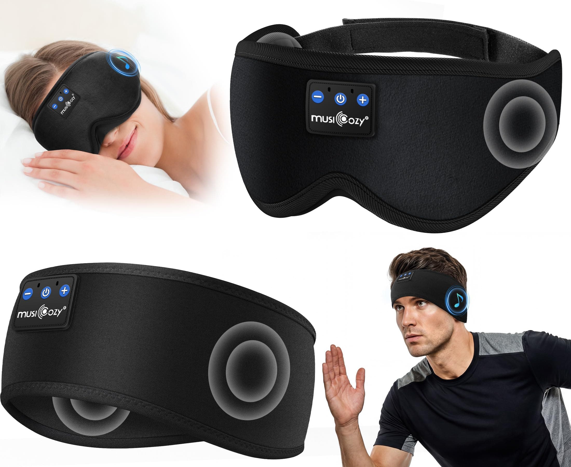 Perytong Sleep Headphones Wireless Bluetooth Headband - Gray