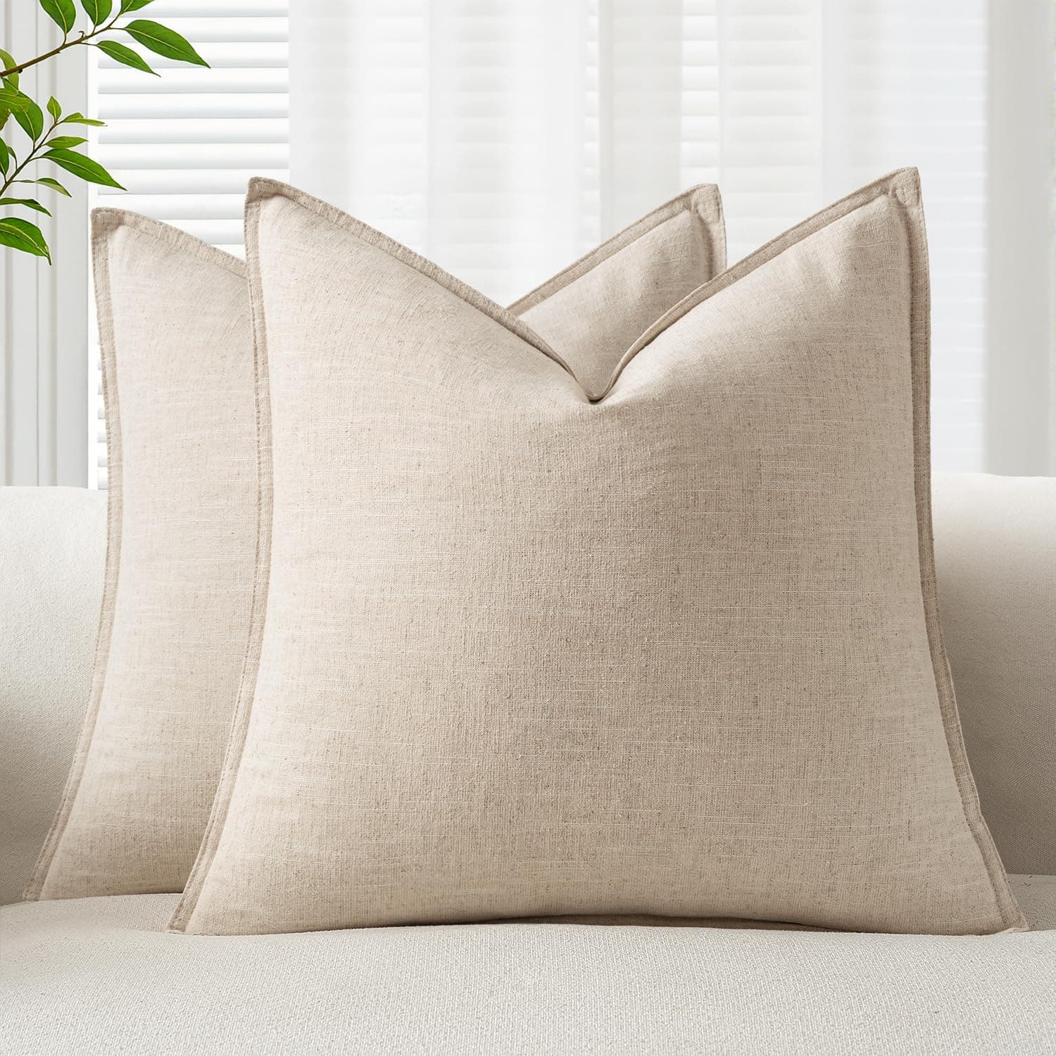 HPUK Decorative Linen Pillow Covers Set of 4