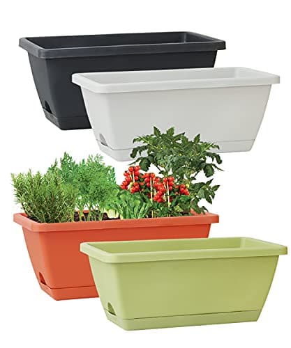 Classic Plastic Window Box Planter with Drainage