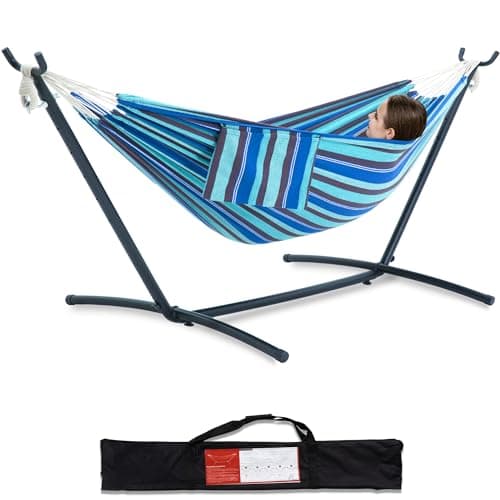 PNAEUT Double Hammock with Stand, Portable Space-Saving Design