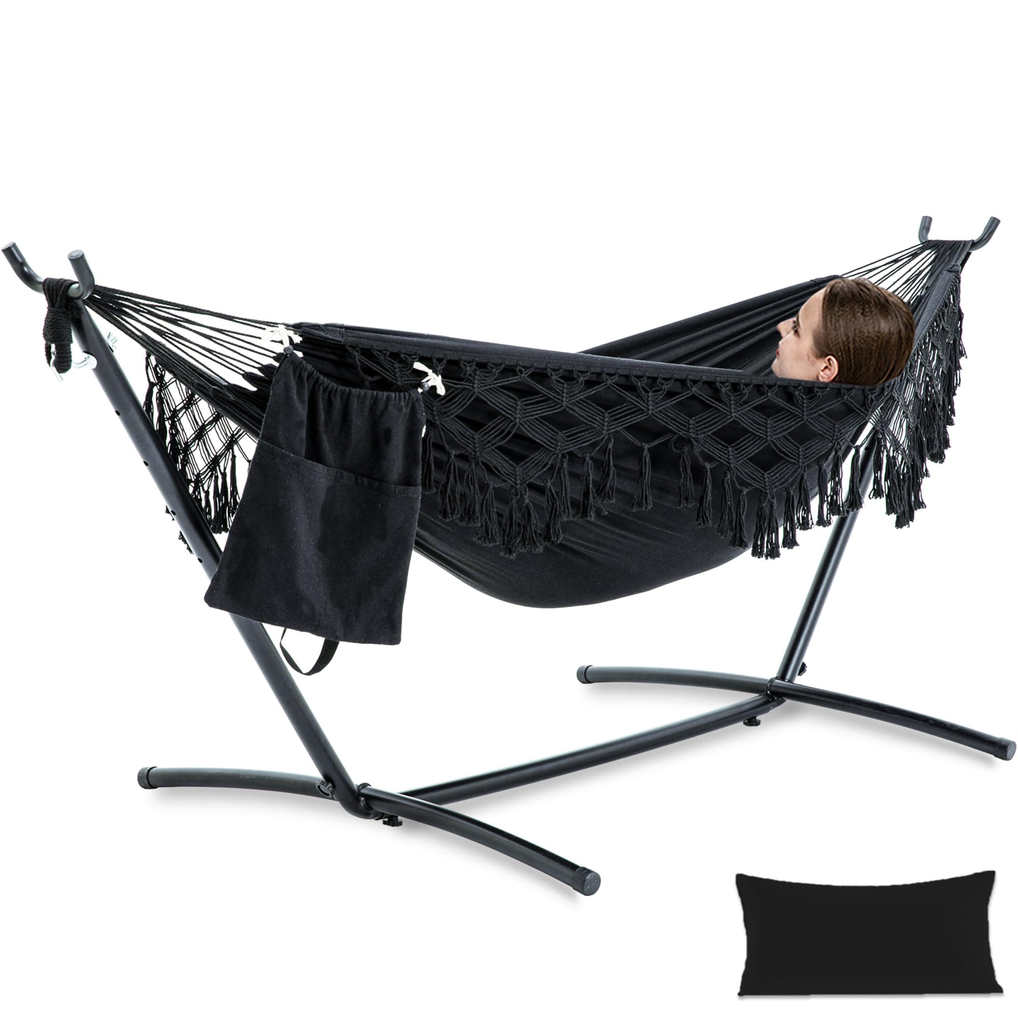 PNAEUT Double Hammocks with Stand Portable Heavy-Duty 450 lbs