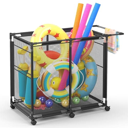 POOLHOUR Pool Float Storage - Rolling Mesh Organizer Bin