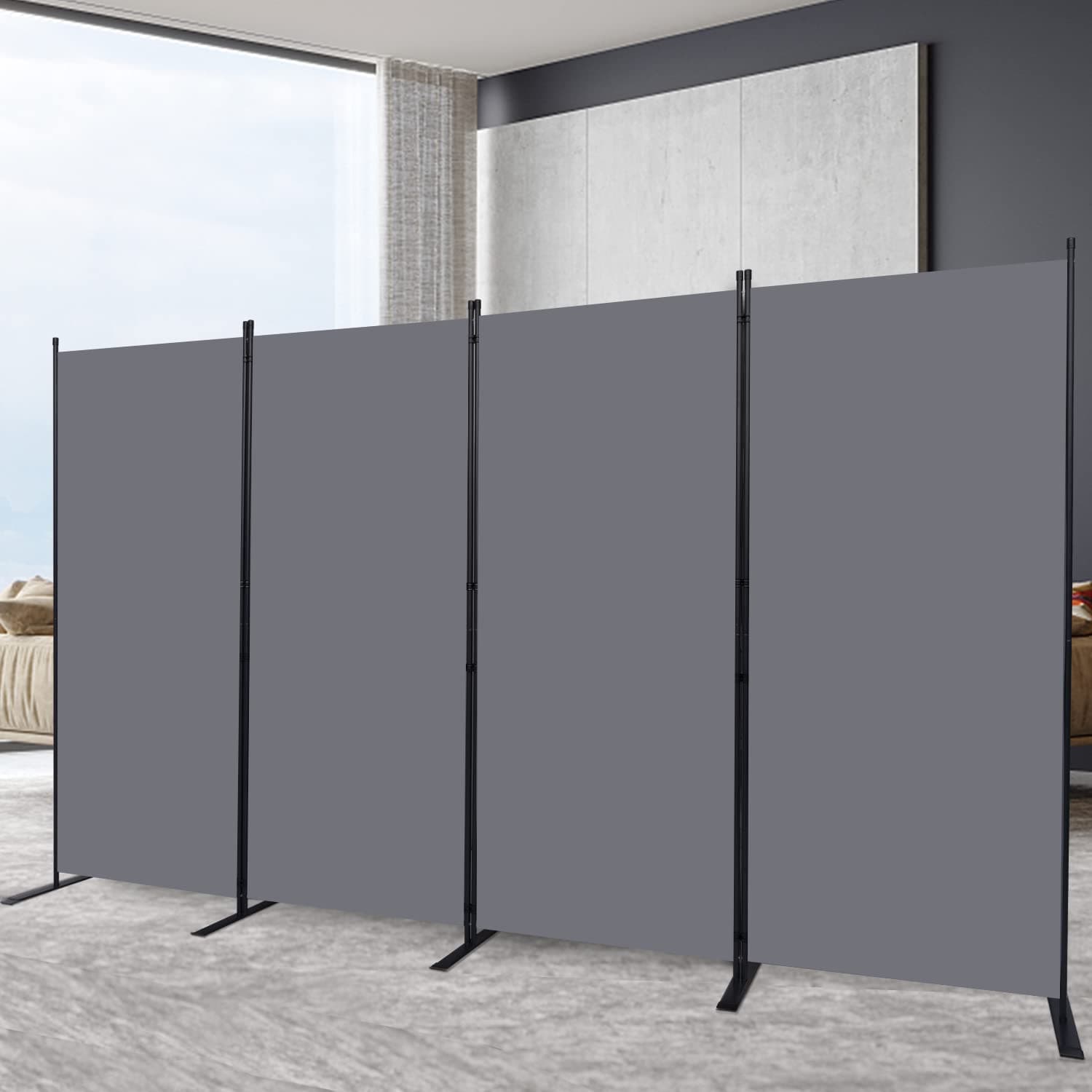 Portable 4 Panel Fabric Room Divider 6FT