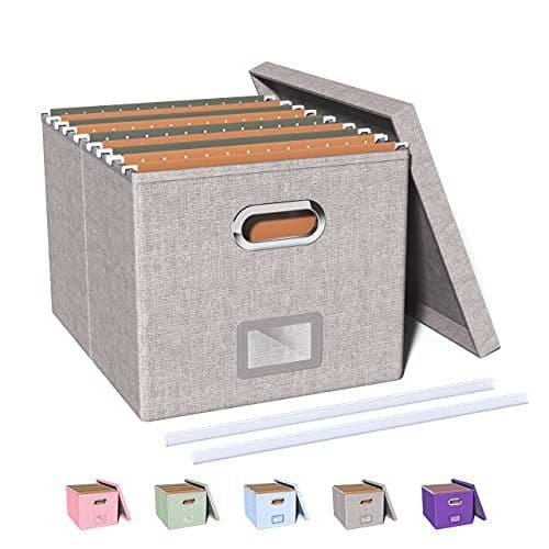 Portable File Organizer Box with Handle (letter size)