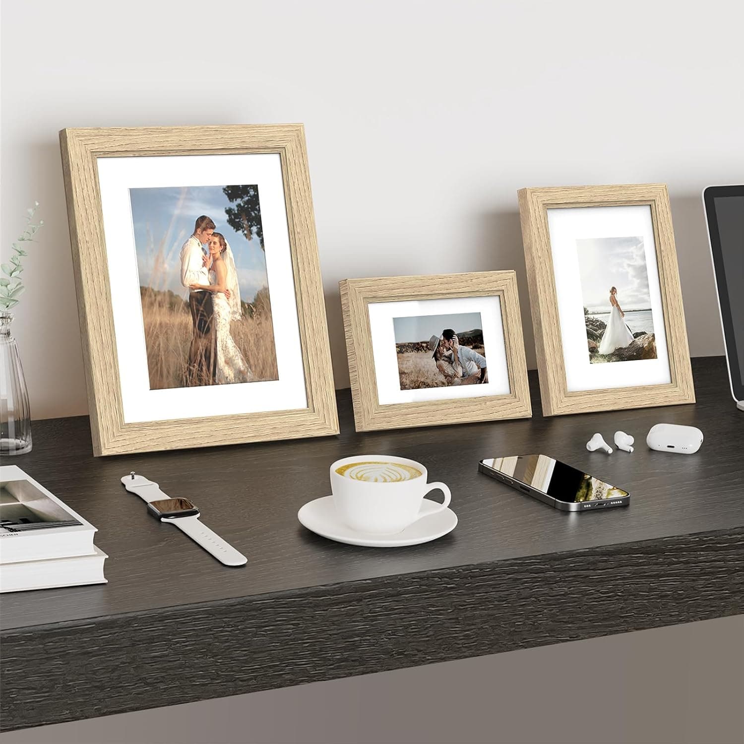 Povrgive 10-Piece Wood Picture Frame Set