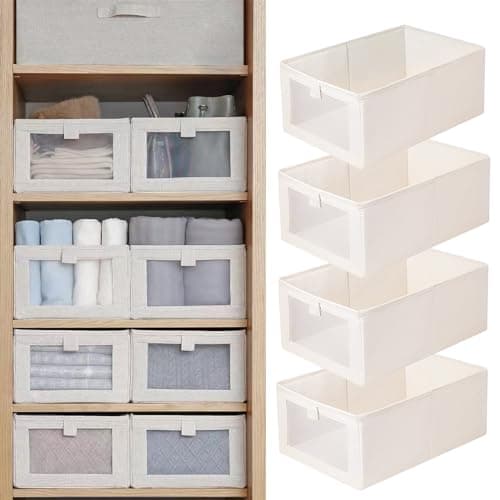 Pradnel Linen Closet Organizer Bins Set