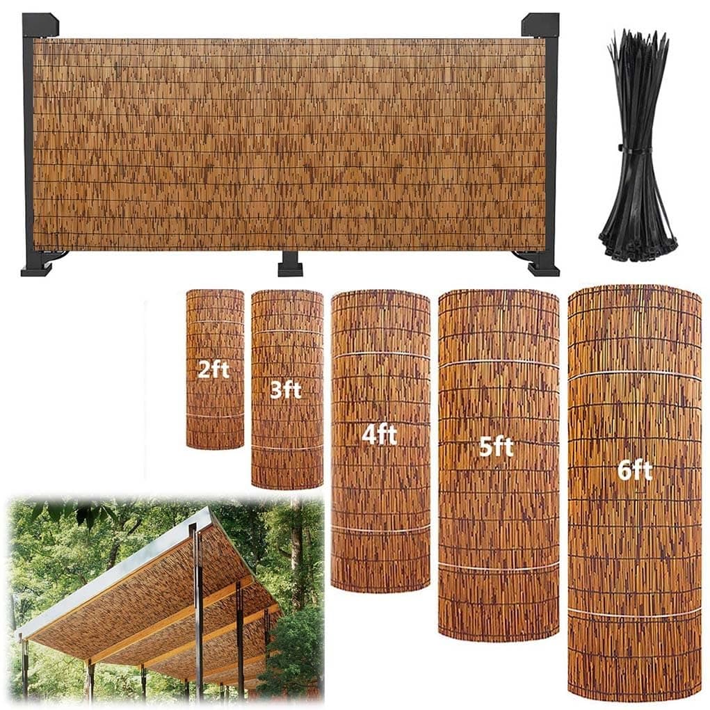 PSYBRYTHIA Outdoor Privacy Fence Panels Bamboo Screen Decorative Weatherproof