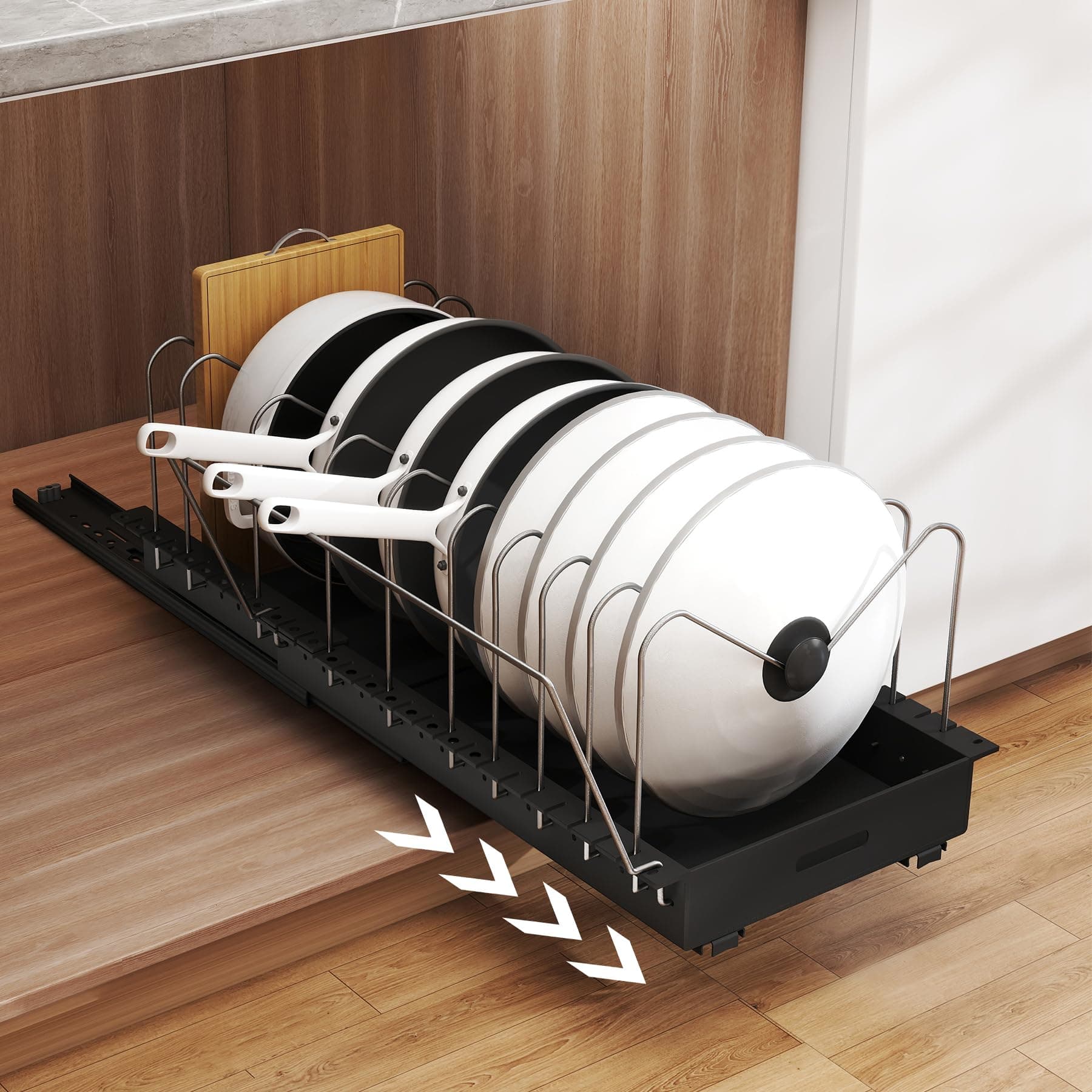 Heavy-Duty Pull-Out Cabinet Shelf 75 lb