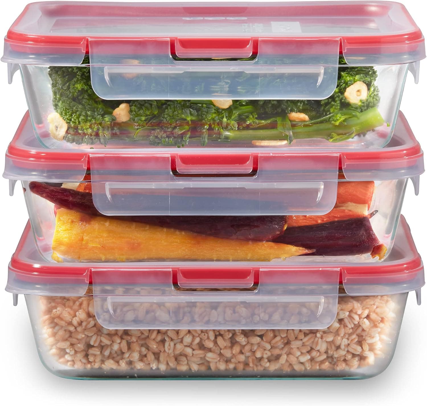 Pyrex Freshlock Glass Food Storage, 3-Pack (6 Cup)