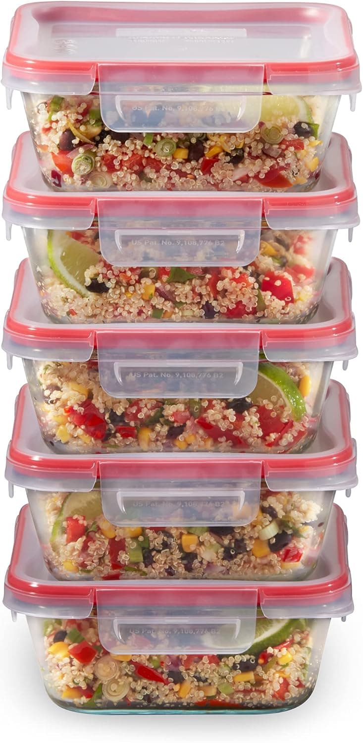 Pyrex Freshlock Glass Food Storage, 5-Pack (4 Cup)