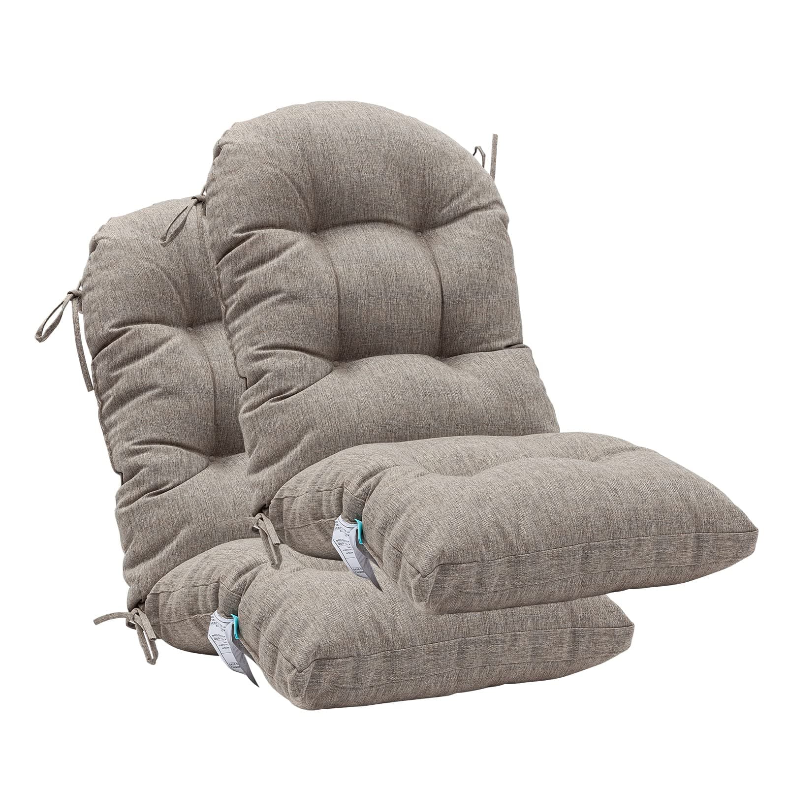 QILLOWAY High Back Chair Cushion Outdoor Set of 2 All Weather