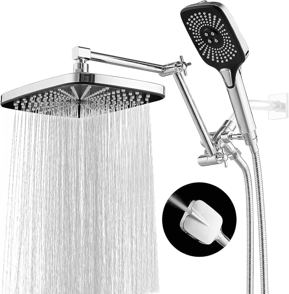 8-Inch Rainfall Shower Head with Handheld Combo