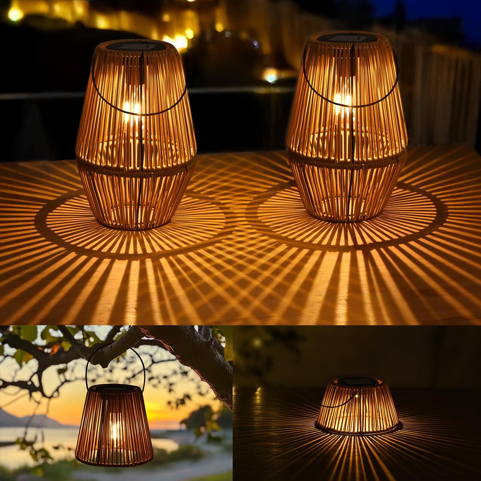 Rattan Solar Lantern Outdoor
