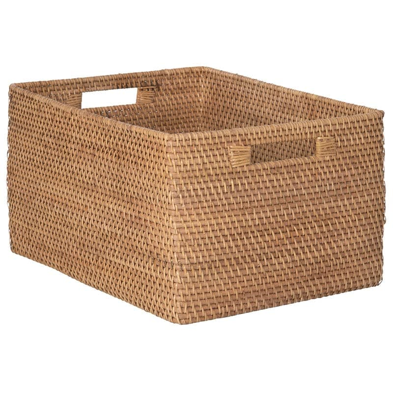 Rattan Storage Basket with Bamboo Handles