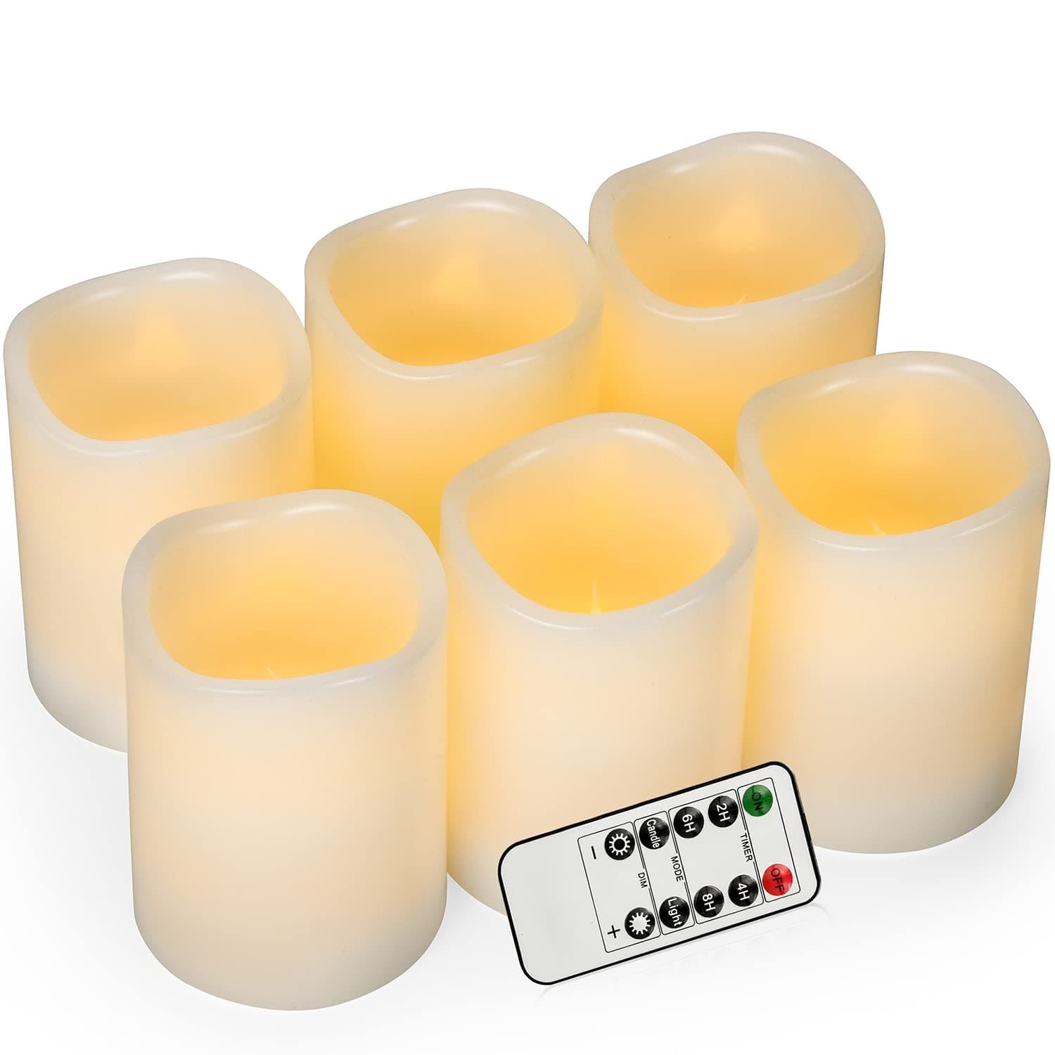 Outdoor Waterproof Flameless Pillar Candles with Remote