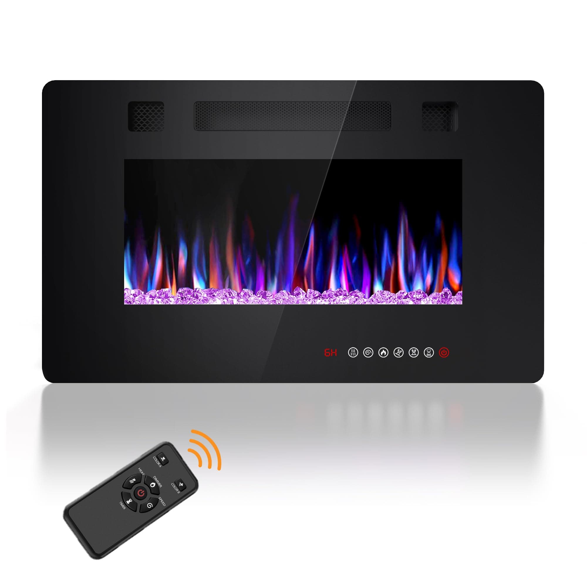 30-Inch Recessed and Wall Mounted Electric Fireplace