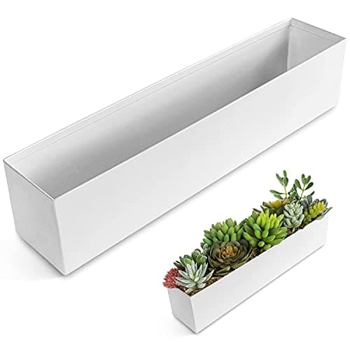 Minimalist White Rectangular Windowsill Planter