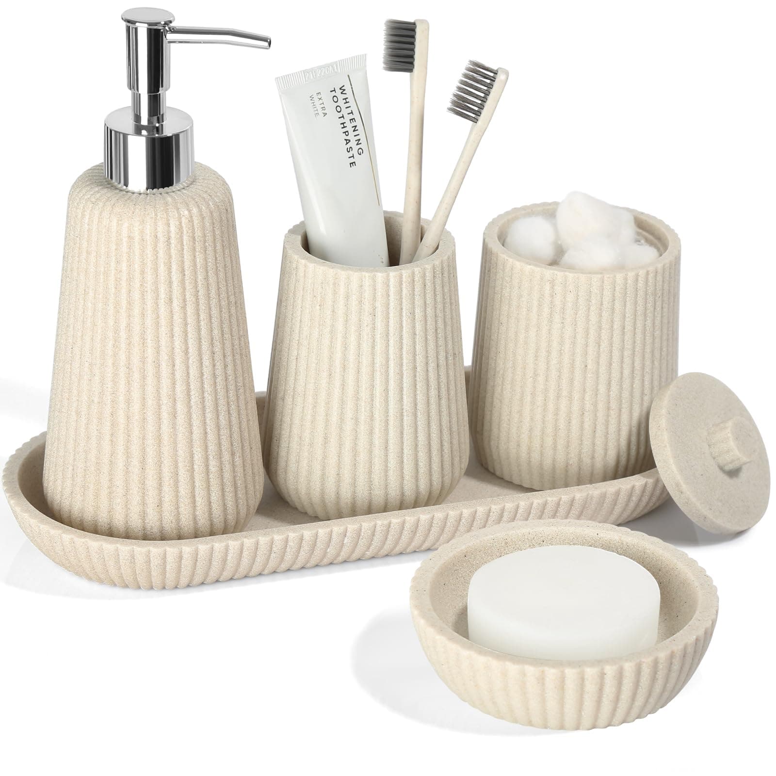 Boho Minimalist Bathroom Accessory Set