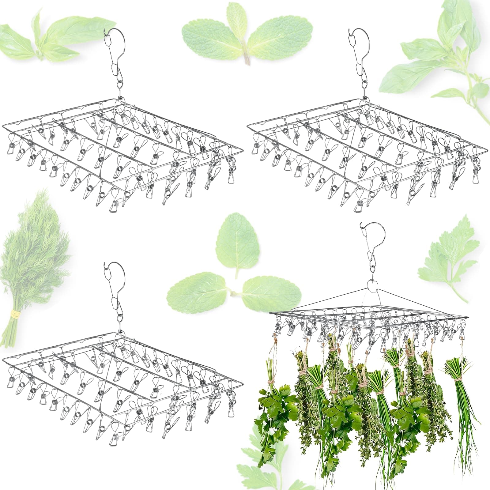 RIOGOO Herb Drying Rack Net, 4 Layer Black Mesh with Zipper, 31.5 x 24 inches