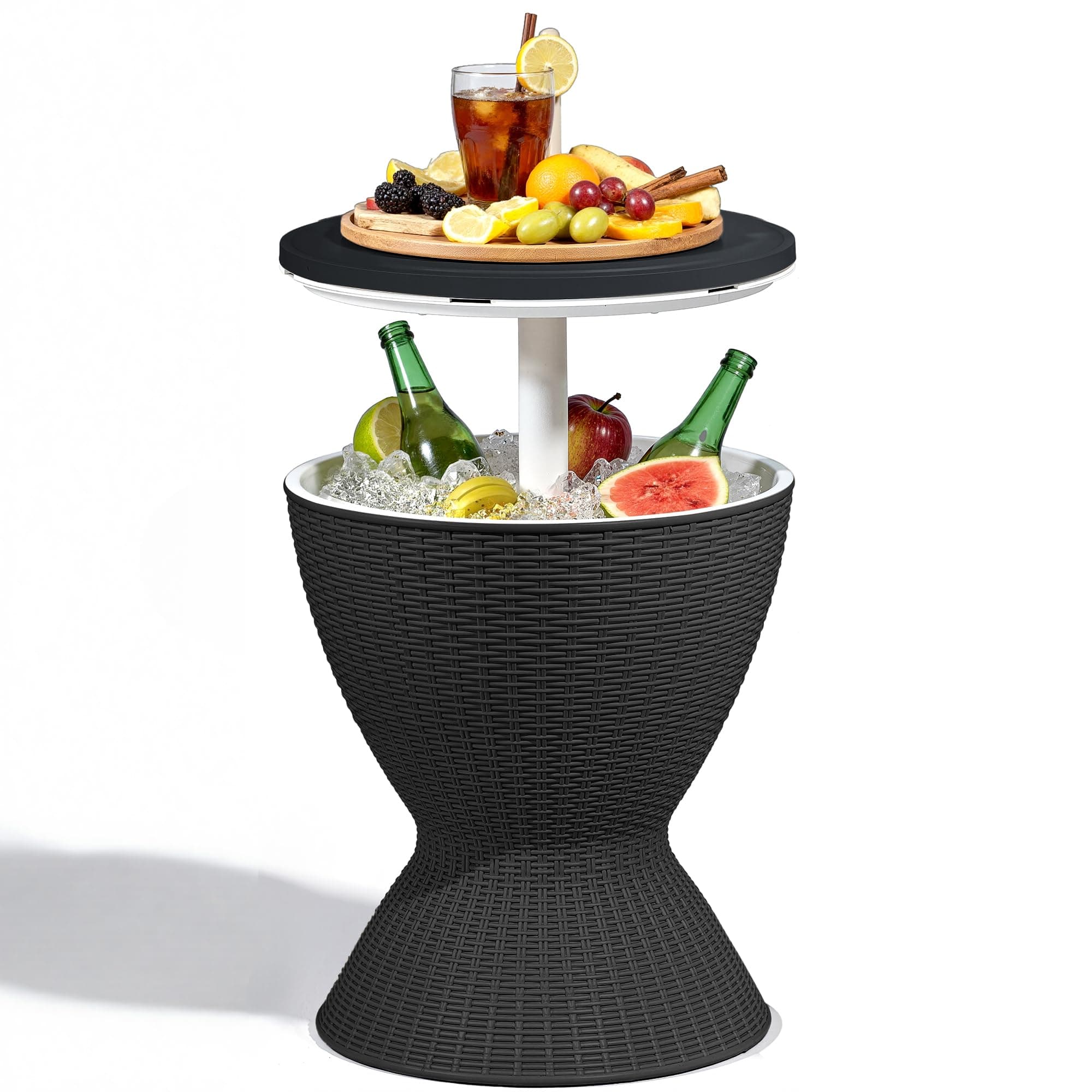 ROJIK 3-in-1 Resin Beverage Cooler with Wood-Look Finish