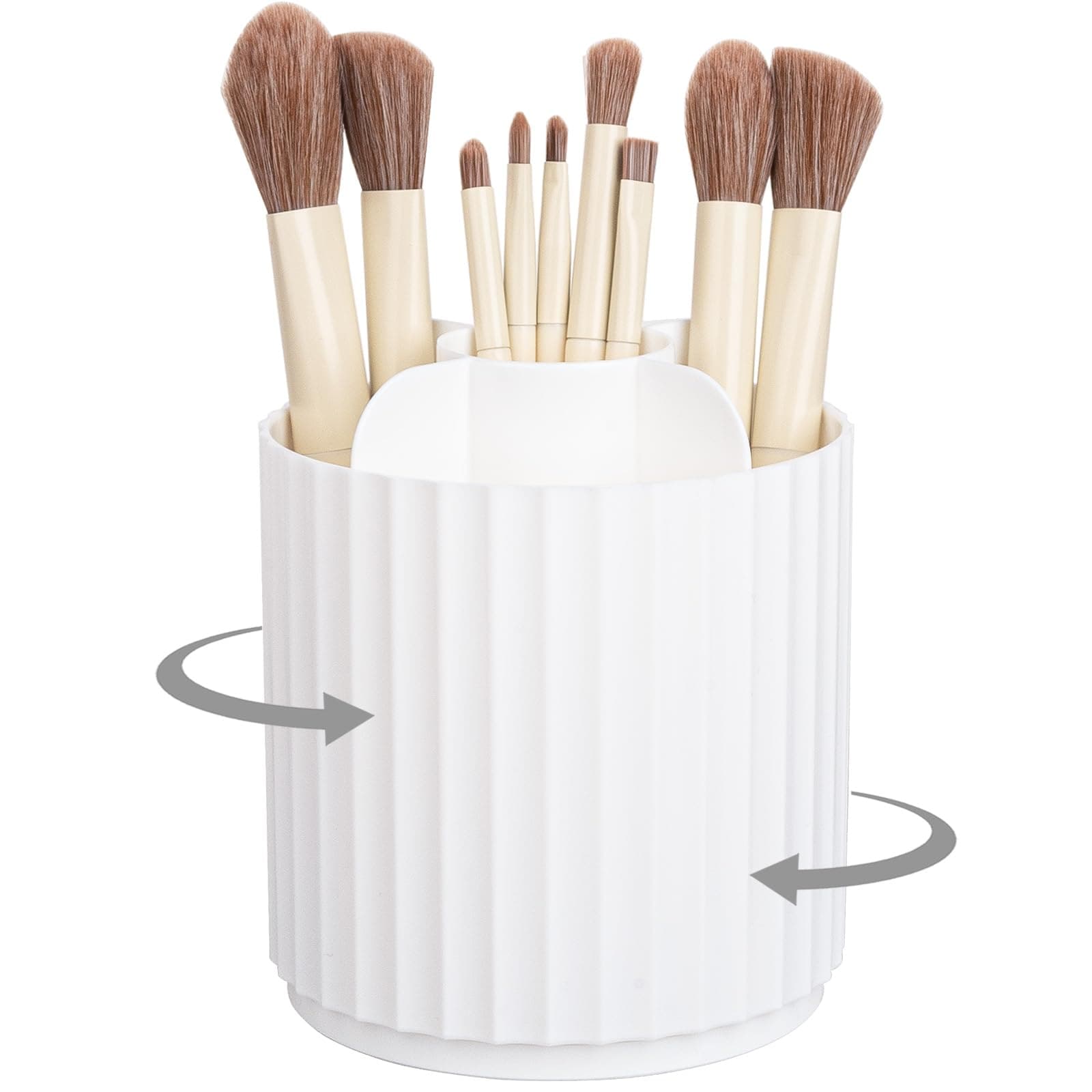 Rotating Makeup Organizer with Brush Holder 360 Spin