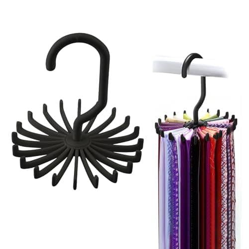 Rotating Tie Rack 20-Hook Closet Organizer