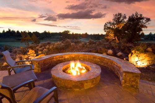 Curved Fire Pit Bench Outdoor Wood Semicircle Seating