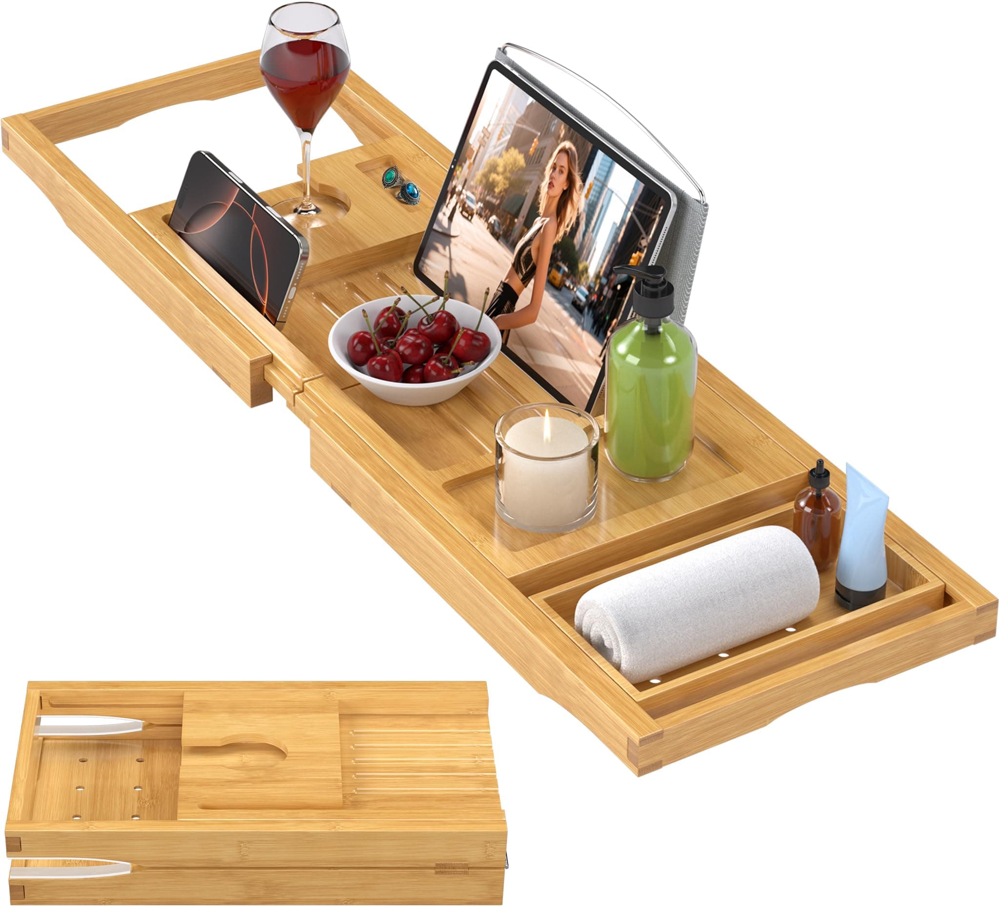 Royal Craft Wood Premium Foldable Bathtub Tray