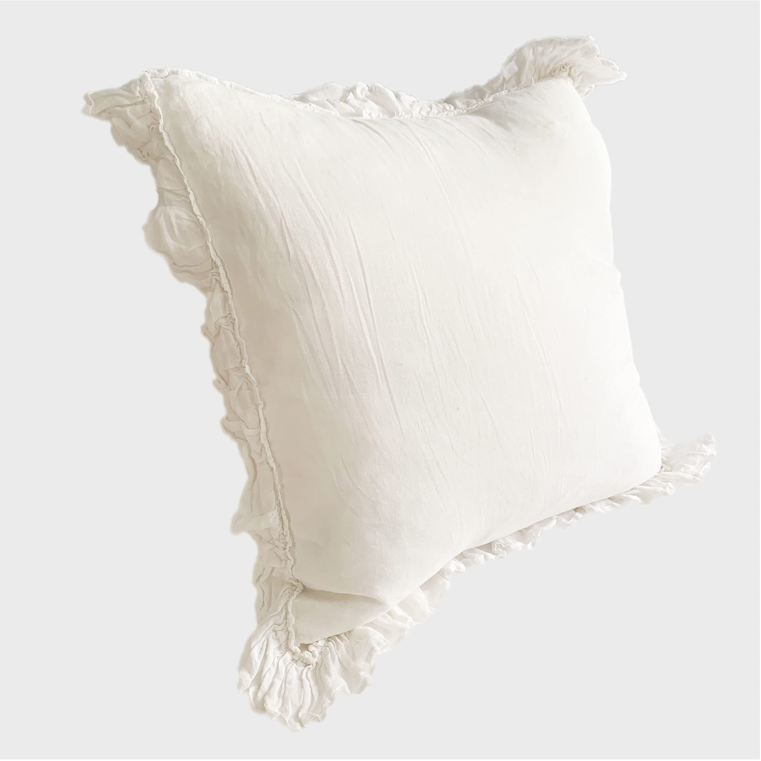 Ruffle Edge Euro Pillow Shams Set of 2