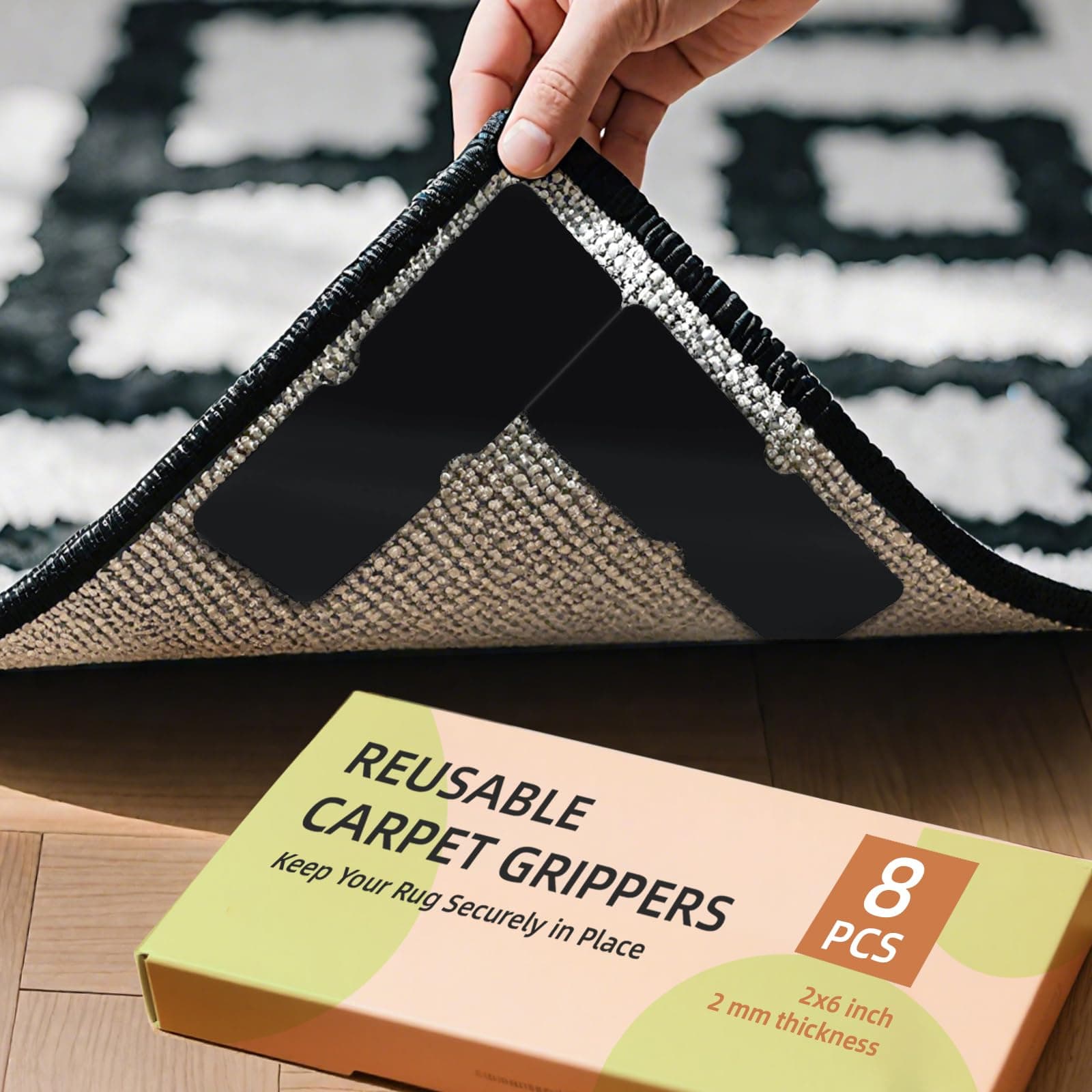 Rug Corner Tape Grippers Double-Sided Reusable