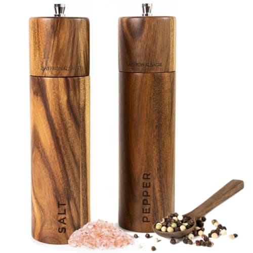 Saffron and Sage Premium Acacia Wood Grinder Set