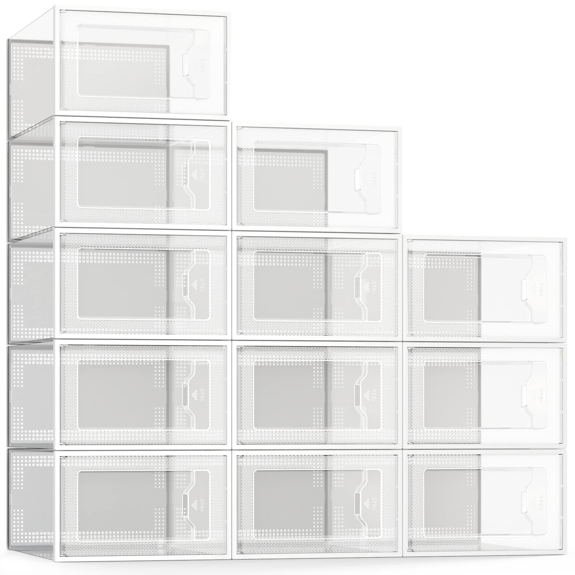 SEE SPRING 12-Pack Clear Shoe Storage Box