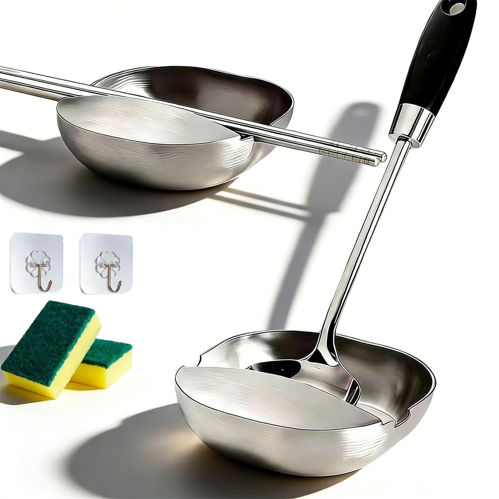 304 Stainless Steel Self-Standing Spoon Rest