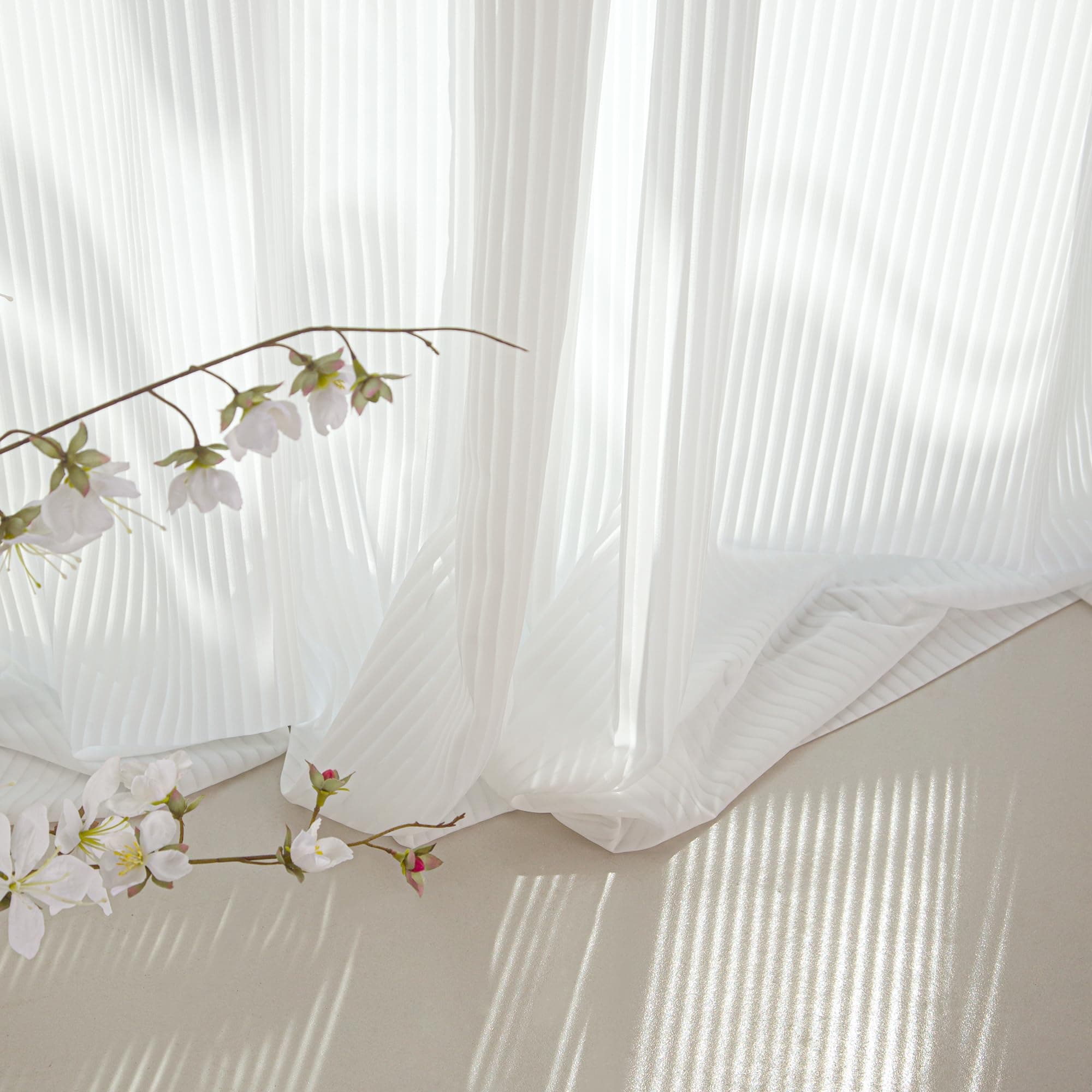Sheer White Curtain Panels (Set of 2)