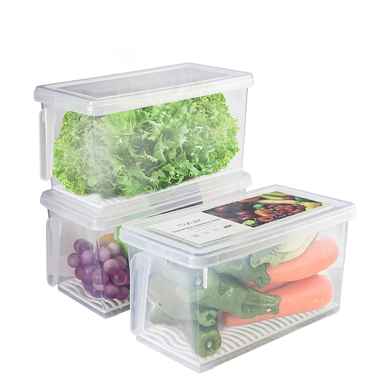 SILIVO Fruit Storage Containers for Fridge, 3-Pack, 1.5L