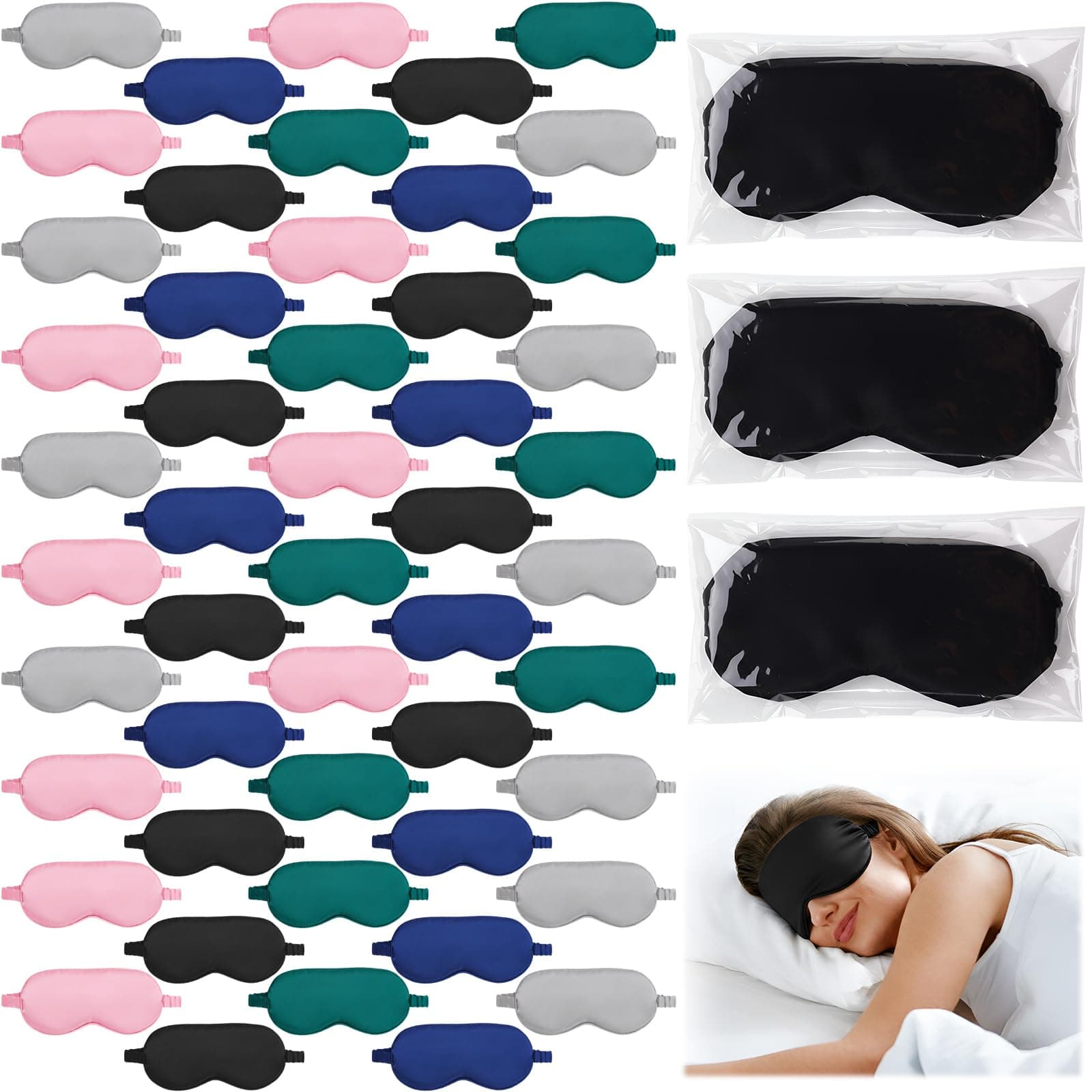 Silk Sleep Eye Mask - Blackout Adjustable Strap