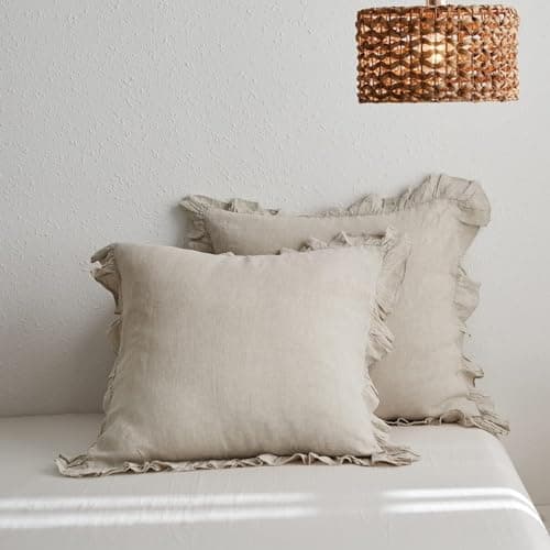 Simple and Opulence Stone-Washed Linen Standard Shams Set of 2