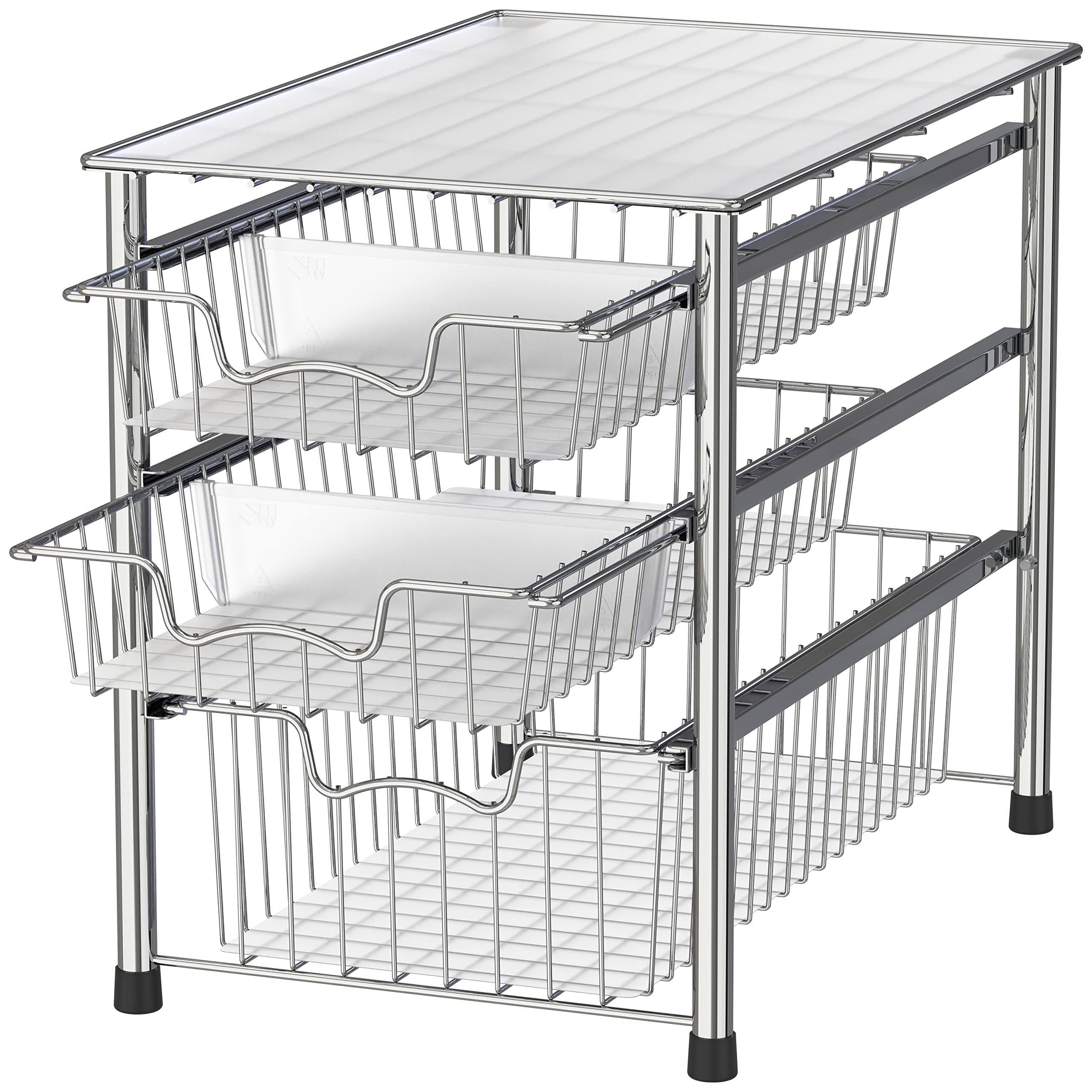 Simple Houseware Stackable Can Organizer Rack, Chrome