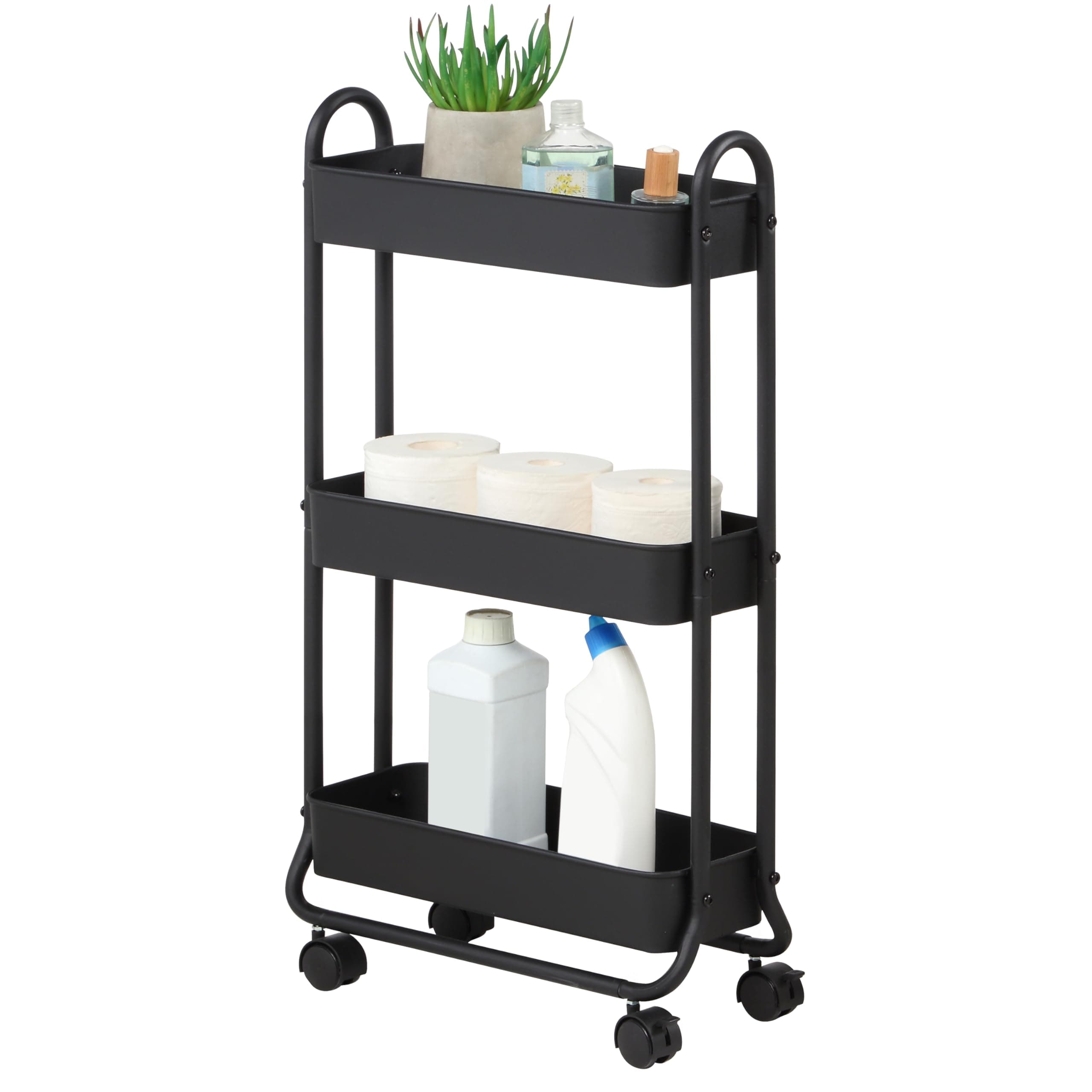 Slim 3-Tier Rolling Storage Cart